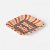 Retro Christmas Holidays Holly Jolly Typografie Pappteller (Gewinkelt)