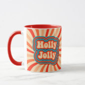 Retro Christmas Holidays Holly Jolly Typografie Tasse (Links)