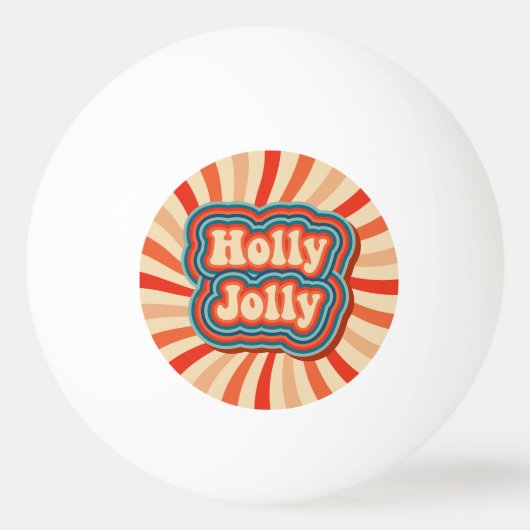 Retro Christmas Holidays Holly Jolly Typografie Tischtennisball (Vorderseite)
