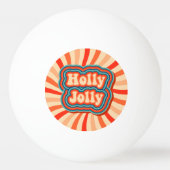 Retro Christmas Holidays Holly Jolly Typografie Tischtennisball (Rückseite)