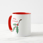Retro Christmas Holly Coffee Tasse (Vorderseite Links)