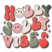 Retro Christmas Holly Jolly Vibes Trendy Holidays Aufkleber (Vorderseite)