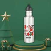 Retro Christmas Holly Jolly Vibes Trendy Holidays Edelstahlflasche