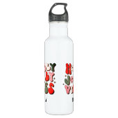 Retro Christmas Holly Jolly Vibes Trendy Holidays Edelstahlflasche (Vorderseite)