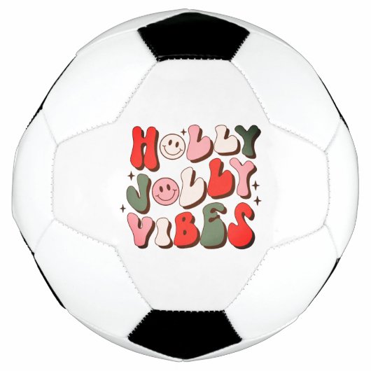 Retro Christmas Holly Jolly Vibes Trendy Holidays Fußball (Vorderseite)
