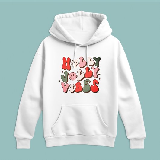 Retro Christmas Holly Jolly Vibes Trendy Holidays Hoodie