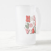 Retro Christmas Holly Jolly Vibes Trendy Holidays Mattglas Bierglas (VorderseiteRechts)
