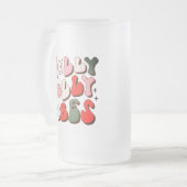 Retro Christmas Holly Jolly Vibes Trendy Holidays Mattglas Bierglas (Vorderseite Links)