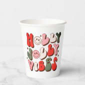 Retro Christmas Holly Jolly Vibes Trendy Holidays Pappbecher (Rückseite)