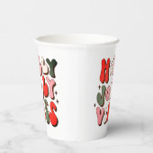 Retro Christmas Holly Jolly Vibes Trendy Holidays Pappbecher (Rechts)