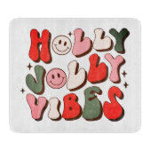 Retro Christmas Holly Jolly Vibes Trendy Holidays Schneidebrett (Vorderseite)