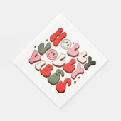 Retro Christmas Holly Jolly Vibes Trendy Holidays Serviette (Ecke)