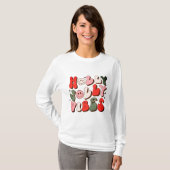 Retro Christmas Holly Jolly Vibes Trendy Holidays T-Shirt (Vorne ganz)