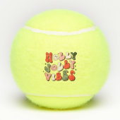 Retro Christmas Holly Jolly Vibes Trendy Holidays Tennisbälle (Rückseite)
