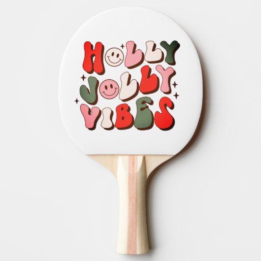 Retro Christmas Holly Jolly Vibes Trendy Holidays Tischtennis Schläger (Rückseite)