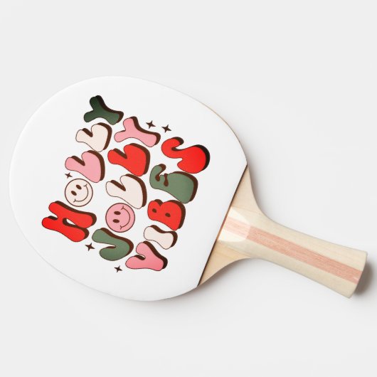 Retro Christmas Holly Jolly Vibes Trendy Holidays Tischtennis Schläger (Seitenansicht)