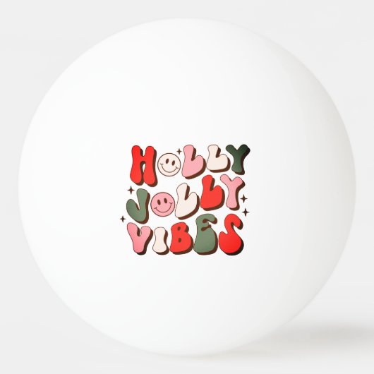 Retro Christmas Holly Jolly Vibes Trendy Holidays Tischtennisball (Vorderseite)