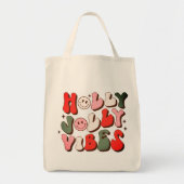 Retro Christmas Holly Jolly Vibes Trendy Holidays Tragetasche (Vorne)