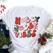 Retro Christmas Holly Jolly Vibes Trendy Holidays Tri-Blend Shirt