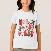 Retro Christmas Holly Jolly Vibes Trendy Holidays Tri-Blend Shirt (Vorderseite)