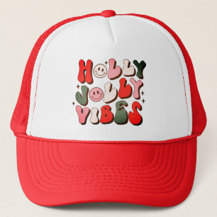 Retro Christmas Holly Jolly Vibes Trendy Holidays Truckerkappe