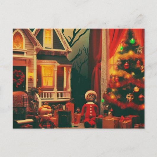 Retro Christmas Horror Postkarte (Vorderseite)