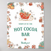 Retro Christmas Hot Cocoa Bar Sign Poster (Vorne)