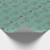 Retro Christmas Hot Cocoa Holiday Kawaii Muster Geschenkpapier (Ecke)