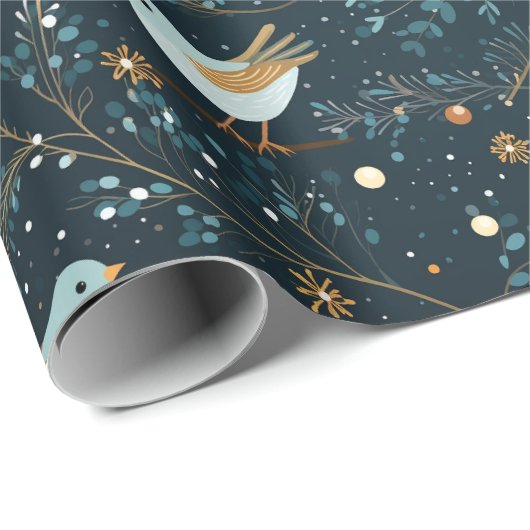Retro Christmas Hummingbird Fa La Gift Wrap Geschenkpapier (Rolleneckpunkt)
