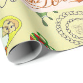 RETRO CHRISTMAS ILLUSTRATION IWrapping Paper Geschenkpapier (Rolleneckpunkt)