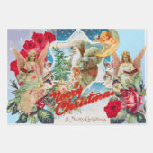 RETRO CHRISTMAS IMAGES Wrapping Paper Set 3 Geschenkpapier Set (Vorderseite)