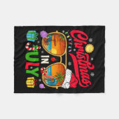 Retro Christmas In July Sungles Beach Summer Hawai Fleecedecke (Vorderseite (Horizontal))