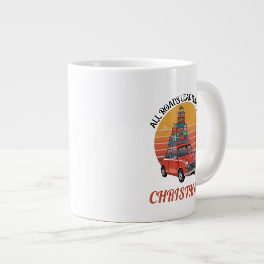 Retro Christmas Jumbo-Tasse (Vorderseite Rechts)