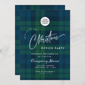 Retro Christmas Karierte Corporate Holiday Party Einladung (Vorne/Hinten)