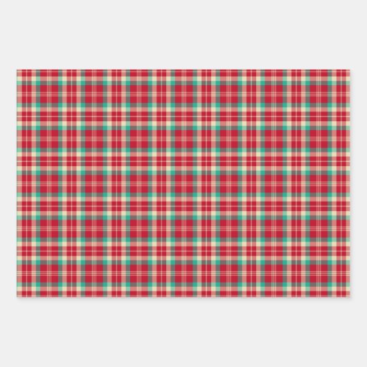 Retro Christmas Karierte Sorte Geschenkpapier Set (Vorderseite 2)