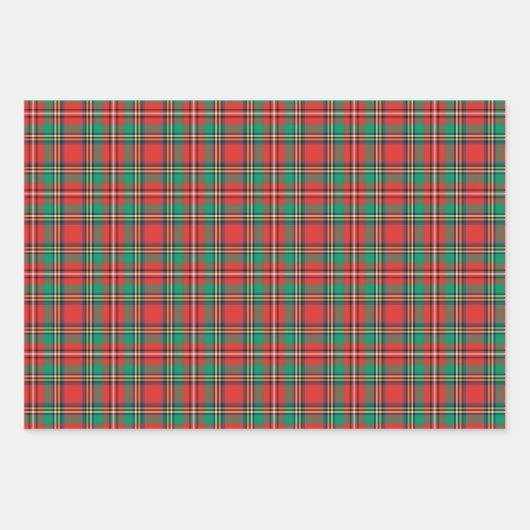 Retro Christmas Karierte Sorte Geschenkpapier Set (Vorderseite)