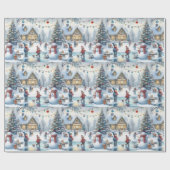 Retro Christmas Kids Skaten Gift Wrapping Paper Geschenkpapier (Flach)