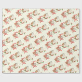 Retro Christmas Kitten und Puppy Geschenkpapier (Flach)