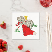 Retro Christmas Kittens Serviette (Beispiel)