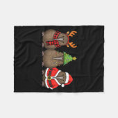 Retro Christmas Kiwi Bird Santa Reindeer Fleecedecke (Vorderseite (Horizontal))