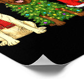 Retro Christmas Labrador Retriever Santa Reindeer Poster (Ecke)