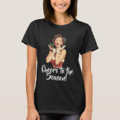 Retro Christmas Lady with Holly T-Shirt (Vorderseite)