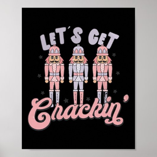 Retro Christmas Lasse Crackin Nutcrackers Vinta Poster (Vorne)