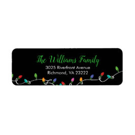 Retro Christmas Lights Address Label