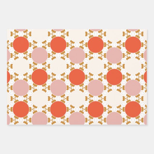 Retro Christmas Lights Tree Ornament Holiday Geschenkpapier Set (Vorderseite 3)