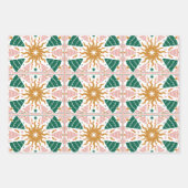 Retro Christmas Lights Tree Ornament Holiday Geschenkpapier Set (Vorderseite 2)