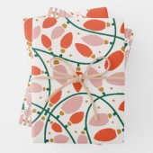 Retro Christmas Lights Tree Ornament Holiday Geschenkpapier Set (Beispiel)