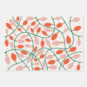 Retro Christmas Lights Tree Ornament Holiday Geschenkpapier Set (Vorderseite)