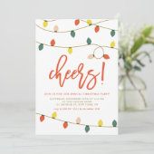 Retro Christmas Lights Weihnachts-Party Einladung (Stehend Vorderseite)