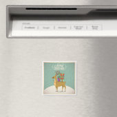 Retro Christmas Magnet - Rentier mit Packungen (In Situ (Geschirrspüler))